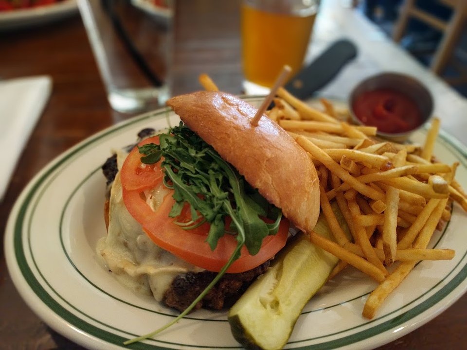 Brie Burger and Fries